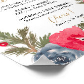 Rustieke Winter Bloemen Waterverf Bruiloft Drink M Poster (Hoek)