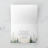 Rustieke winter bos bruiloft dank u kaart (Binnen)