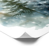 Rustieke winter bos welkom trouwteken poster (Hoek)