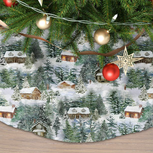 Rustieke Winter Boslandschap Kerstboom Rok