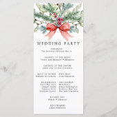 Rustieke Winter Botanische Rode Boog DIY Wedding Programma (Achterkant)