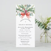 Rustieke Winter Botanische Rode Boog DIY Wedding Programma (Staand voorkant)