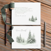 Rustieke Winter Bruiloft Bedankt Bos Groen ID1049