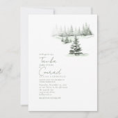 Rustieke Winter Bruiloft Sage Groene ID1049 Kaart (Voorkant)