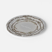 Rustieke winter bruiloft takken & land sneeuw papieren bordje (Gekanteld)