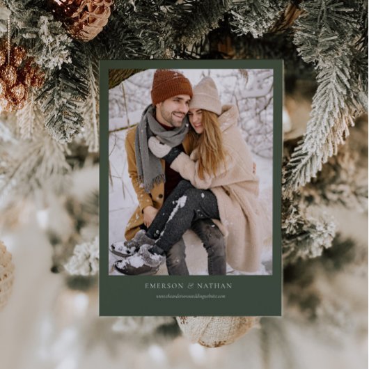 Rustieke winter bruiloft uitnodiging groen dennen