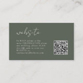 Rustieke Winter Bruiloft Website QR Code Groene ID Informatiekaartje (Achterkant)