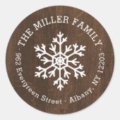 Rustieke Winter Circle retour adres label (Voorkant)