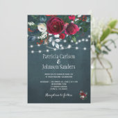 Rustieke winter elegante bloemenkerst bruiloft kaart (Staand voorkant)