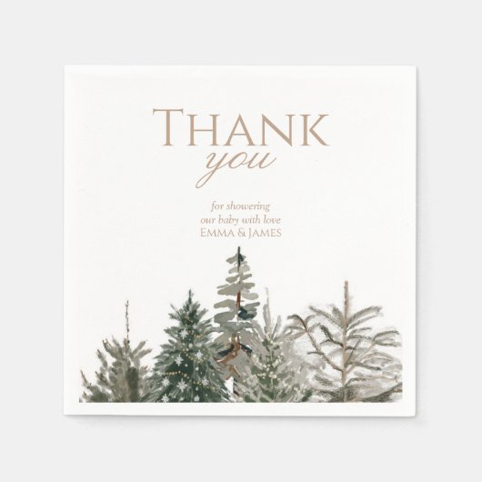 Rustieke Winter Forest Kerst servetten (Voorkant)