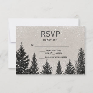 Rustieke Winter Forest RSVP-kaart RSVP Kaartje