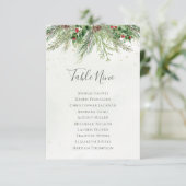 Rustieke Winter Groene Zitplaatskaart Tafelplan (Staand voorkant)