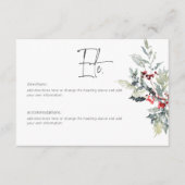 Rustieke Winter Holly bessen & sneeuw Details Informatiekaartje (Voorkant)