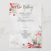 Rustieke Winter Holly & Pine Trouwprogramma Programma (Voorkant)