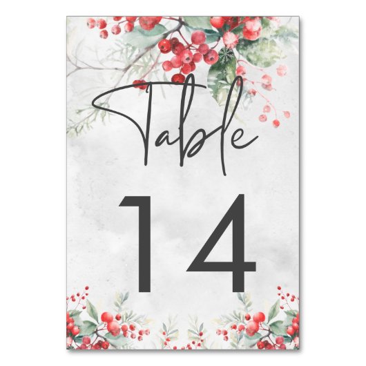 Rustieke Winter Holly & Pine Wedding Kaart (Achterkant)