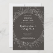 Rustieke Winter | Houtskool Huwelijksreceptie Kaart (Voorkant)