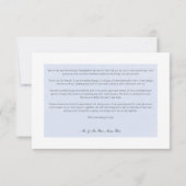 Rustieke winter ijzig blauw & wit bloemenbruiloft bedankkaart (Achterkant)