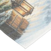 Rustieke winter / kerst besneeuwde cabine tafelkleed (Gekanteld)