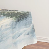 Rustieke winter / kerst besneeuwde cabine tafelkleed (Voorbeeld)