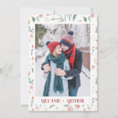 Rustieke Winter Kerst Bloemstuk 2 Foto Bruiloft Save The Date (Achterkant)