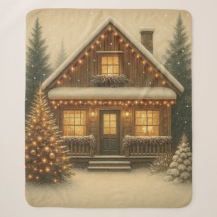 Rustieke, winter/kerst chalet sherpa deken