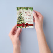 Rustieke Winter Kerstboom Uitnodigen Programma Men Flyer (Hand)