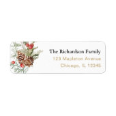 Rustieke winter Kerstgebladerte label (Voorkant)