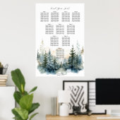 rustieke winter mistige bomen bruiloft zitgrafiek poster (Thuiskantoor)