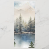 Rustieke Winter Mountain bruiloft kaart (Achterkant)