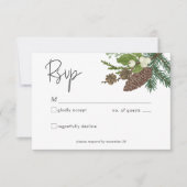 Rustieke Winter Natuur & Pine RSVP Kaartje (Voorkant)