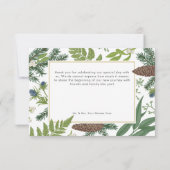 Rustieke Winter Natuur & Pine Wedding Bedankkaart (Achterkant)