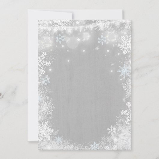 Rustieke Winter ONEderland Verjaardagsuitnodiging Kaart (Achterkant)