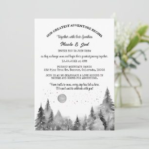 Rustieke Winter Pine Tree Sneeuw Outdoor Wedding Kaart
