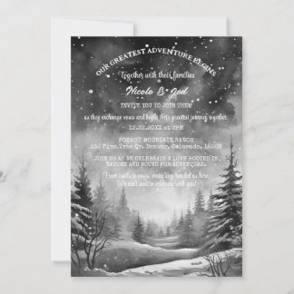 Rustieke Winter Pine Tree Sneeuw Outdoor Wedding Kaart