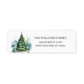 Rustieke Winter Pine Tree Winter Adres Label (Voorkant)