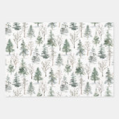 Rustieke Winter Pine Trees Forest Kerstmis Inpakpapier Vel (Voorkant)