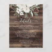 Rustieke Winter Pine Wedding Informatiekaartje (Voorkant)