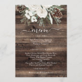 Rustieke Winter Pine Wedding Menu (Voorkant)