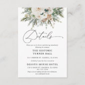 Rustieke Winter Pinecone Wedding Details Kaart (Voorkant)