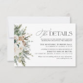 Rustieke Winter Pinecone Wedding Details Kaart (Voorkant)