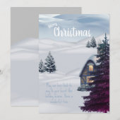 Rustieke Winter Sneeuwcabine Kerstvakantie kaart (Voorkant / Achterkant)