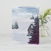 Rustieke Winter Sneeuwcabine Kerstvakantie kaart (Staand voorkant)