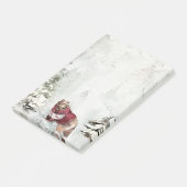 Rustieke Winter Sneeuwscène met Beer Post-it® Notes (Schuin)