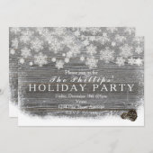 Rustieke winter-sneeuwvlokken & dennenappels uitno kaart (Voorkant / Achterkant)