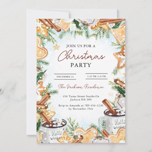 Rustieke Winter Vakantie Kerstfeest Kaart (Voorkant)