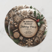 Rustieke Winter Vakantie Land Kerstfeest Kaart (Voorkant / Achterkant)