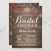 Rustieke Winter Vrijgezellenfeest Red Snowflake Kaart (Voorkant / Achterkant)