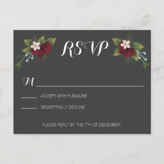 Rustieke Winter Wedding RSVP Uitnodiging Briefkaart
