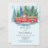 Rustieke Winter Wedding Truck Vrijgezellenfeest Kaart (Voorkant)