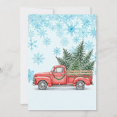 Rustieke Winter Wedding Truck Vrijgezellenfeest Kaart (Achterkant)
